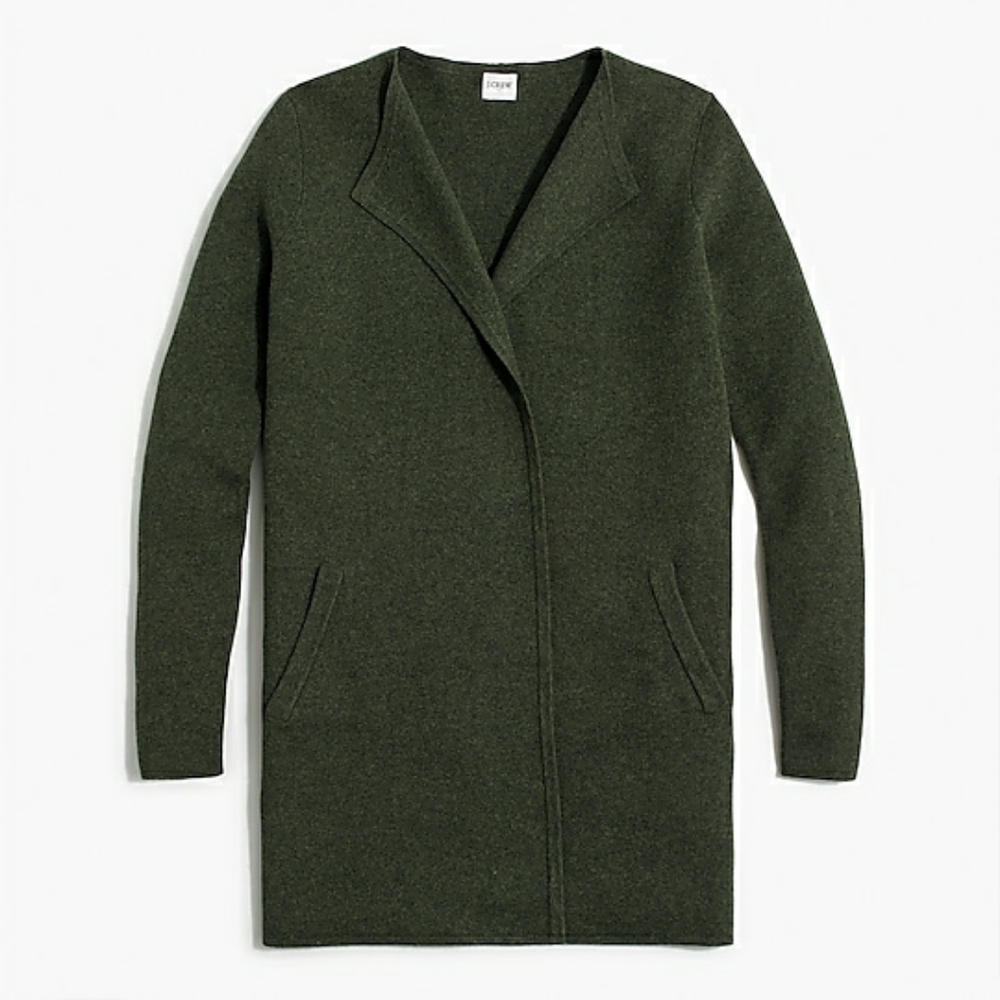 J Crew Factory Vanessa collarless sweater jacket L